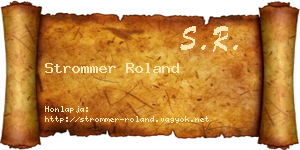 Strommer Roland névjegykártya